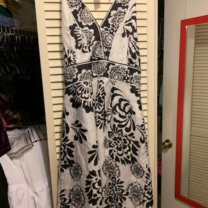 Black and white halter dress